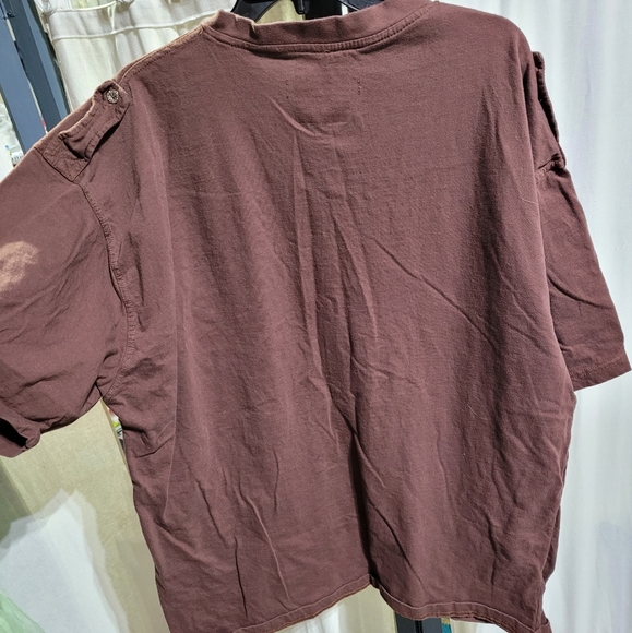 (4055) Large and in Charge, Mens Size XL, 1 pocket, V-Neck, Brown, - Picture 2 of 7